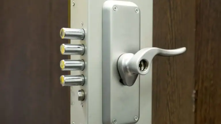 One of the types of high-security door locks in silver
